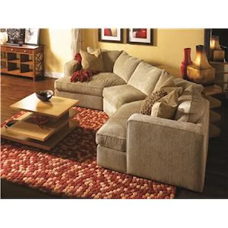 Sectional Sofa with 2 End Angle Chaises and Track Arms